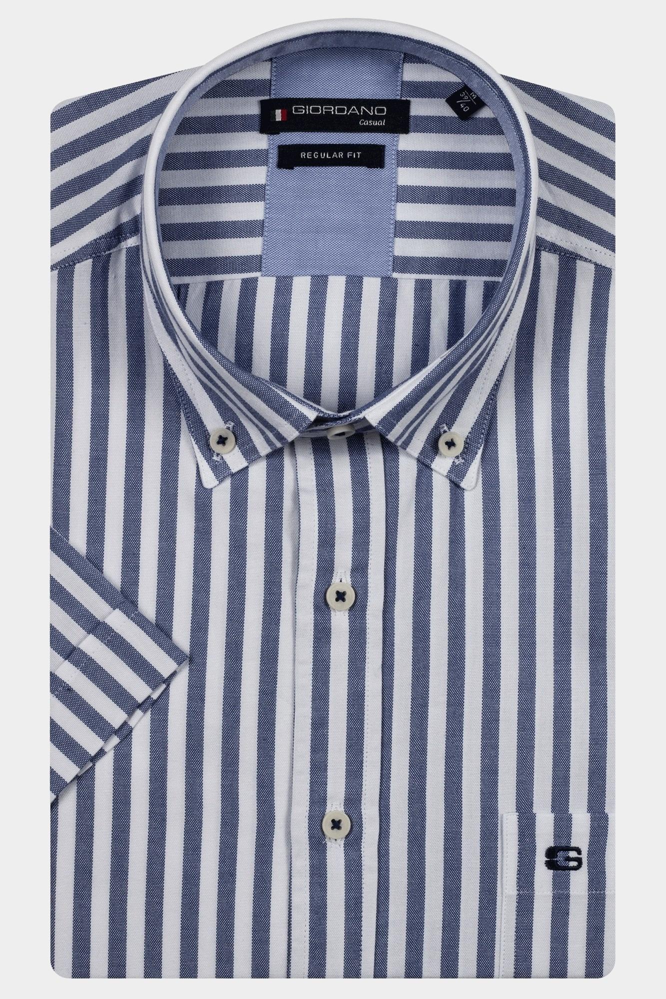 Giordano Casual hemd korte mouw Blauw League short sleeve button do 516130/62