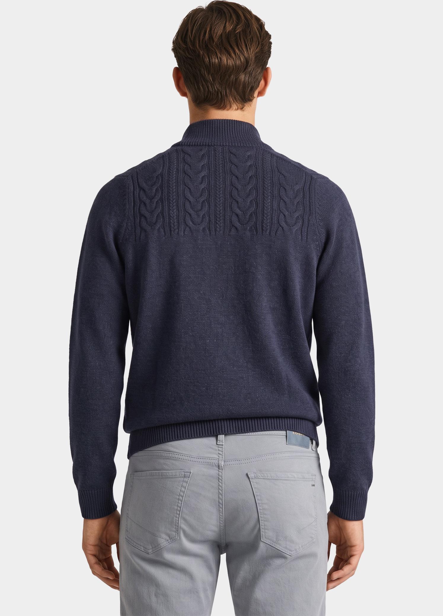 Baileys Half Zip Blauw 5gg Cable Pattern 628457/602