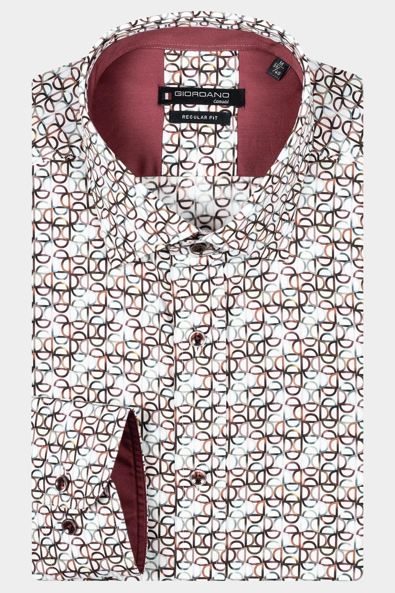 Giordano Casual hemd lange mouw Rood Edward, LS no Chest Pocket no 427045/30