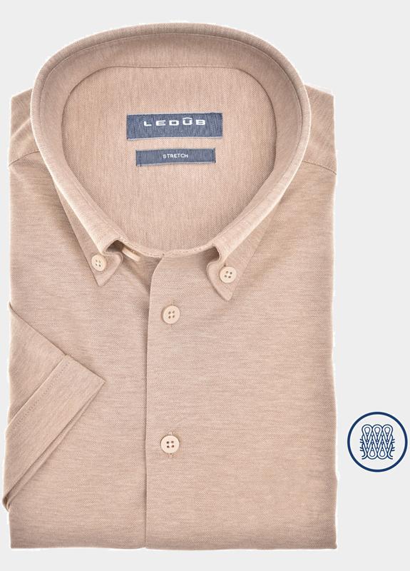 Ledub Business hemd korte mouw Bruin  0142349/620-000-000