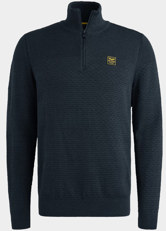 PME Legend Half Zip Blauw Half zip collar cotton moulin PKW2510301/5281