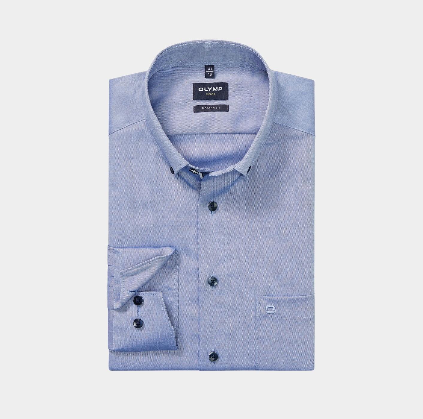 Olymp Business hemd lange mouw Blauw Luxor 121684/13