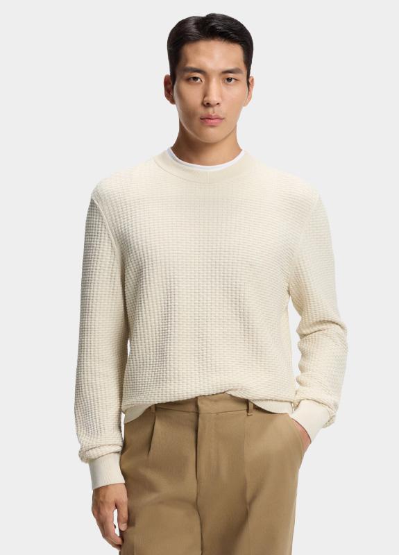 BOSS Black Pullover Wit H-Imberto 10273062 01 50545283/131 BOSS Black Pullover Wit H-Imberto 10273062 01 50545283/131