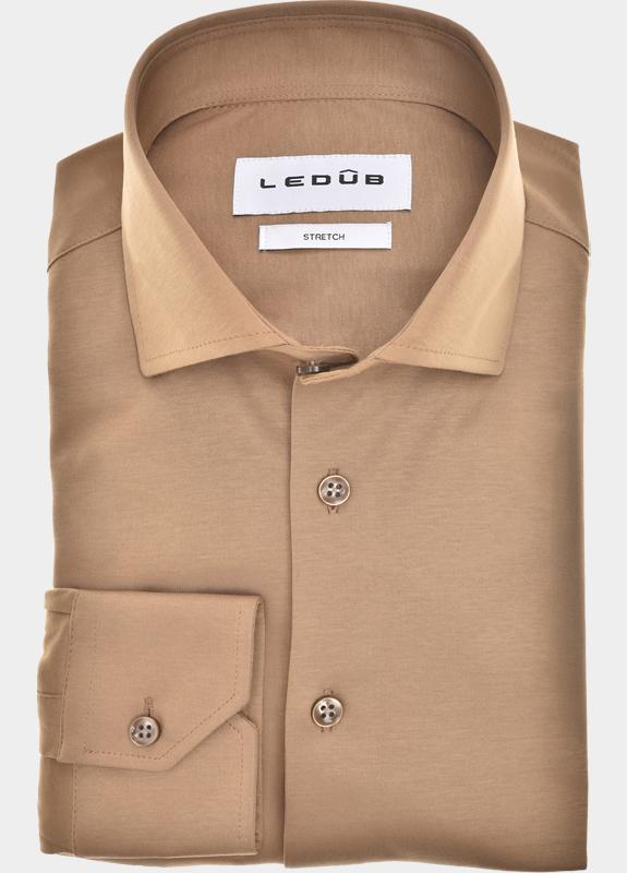 Ledub Business hemd lange mouw Bruin  0143305/645-000-000