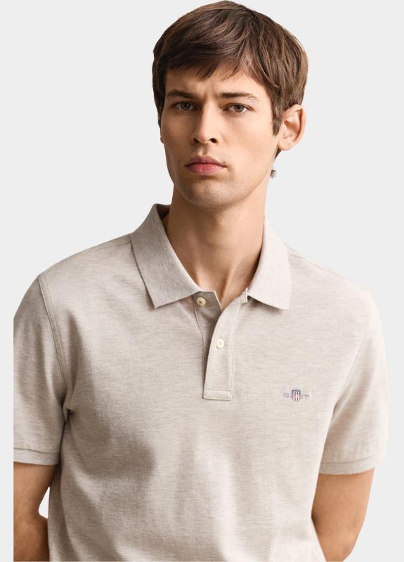 Gant Polo heren Beige Regular Fit Shield piqué polo 2210/198