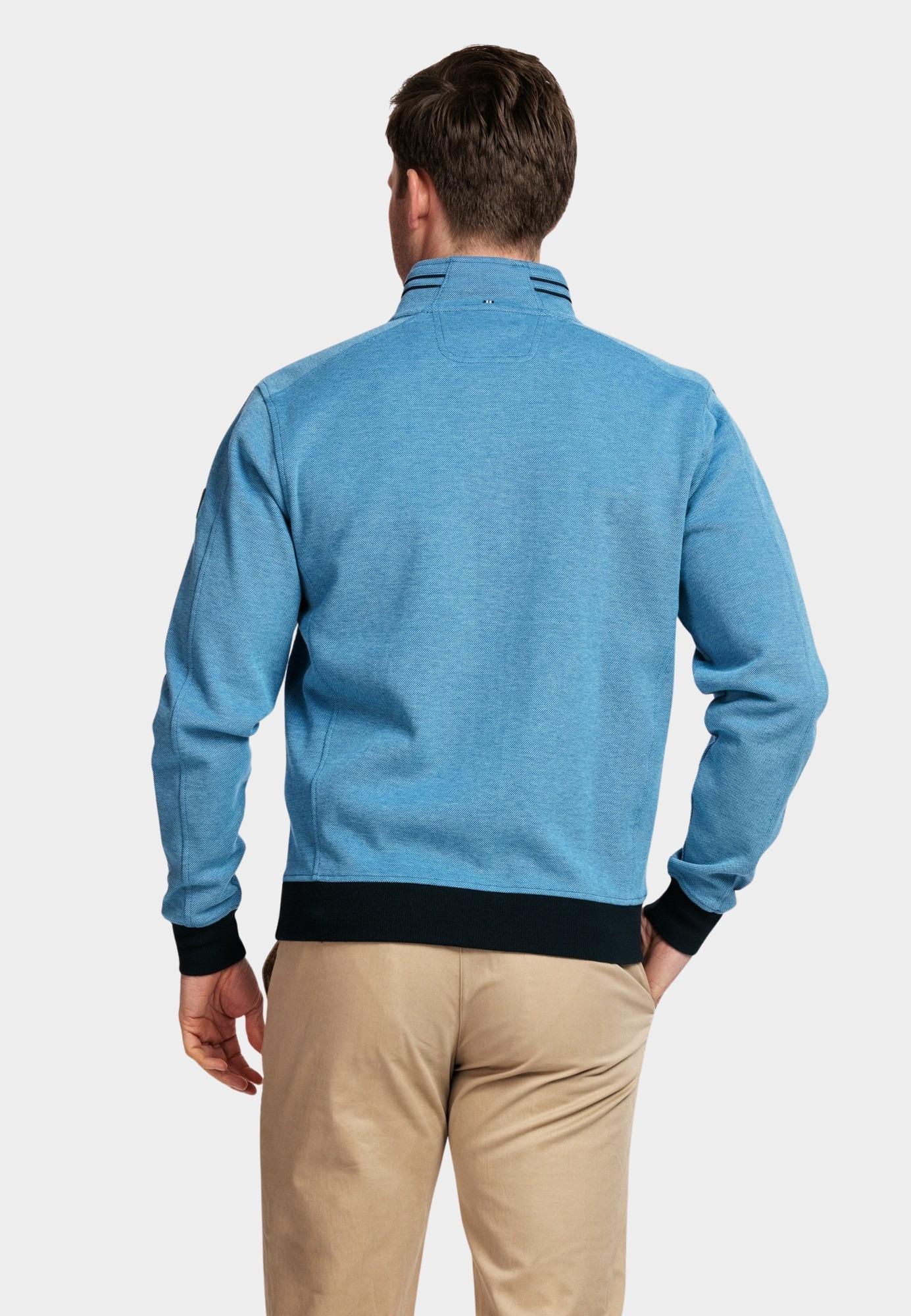Baileys Vest Blauw Sweat Cardigan Zip  2-tone ox 412236/68