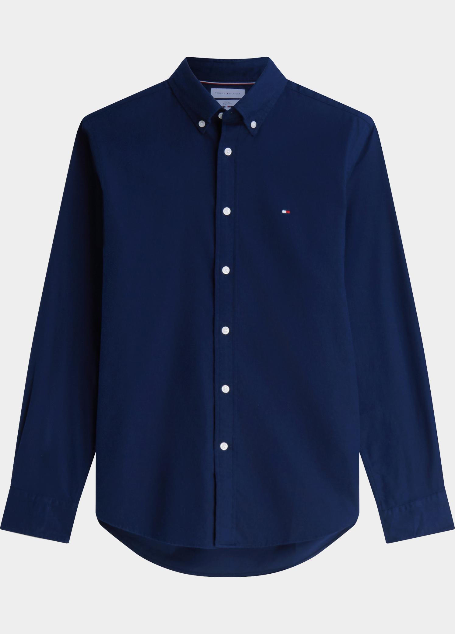 Tommy Hilfiger Overhemd heren Blauw FLEX FLANNEL SOLID RF SHIRT MW0MW40469/DCC