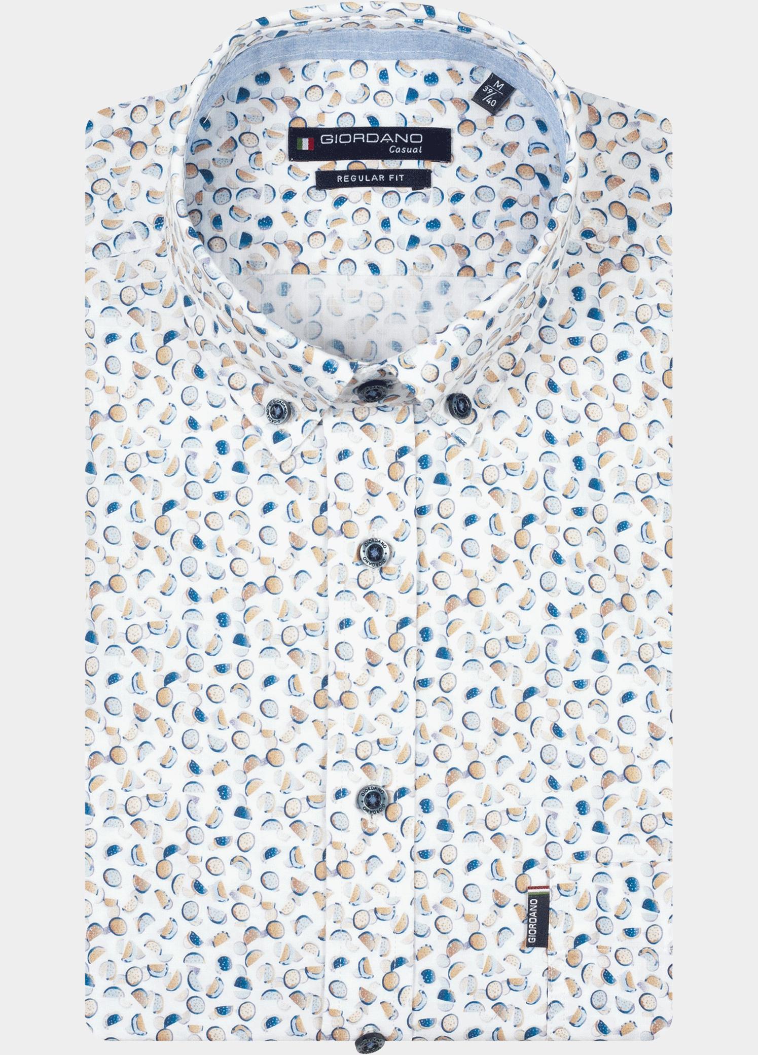 Giordano overhemd korte mouw heren Bruin League Short Sleeve Button Do 616030/80