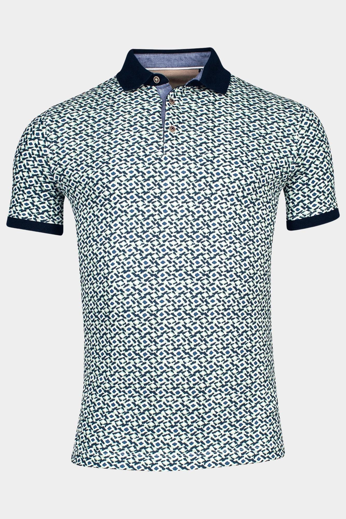 Baileys Polo korte mouw Groen Poloshirt Pique all over prin 415225/72
