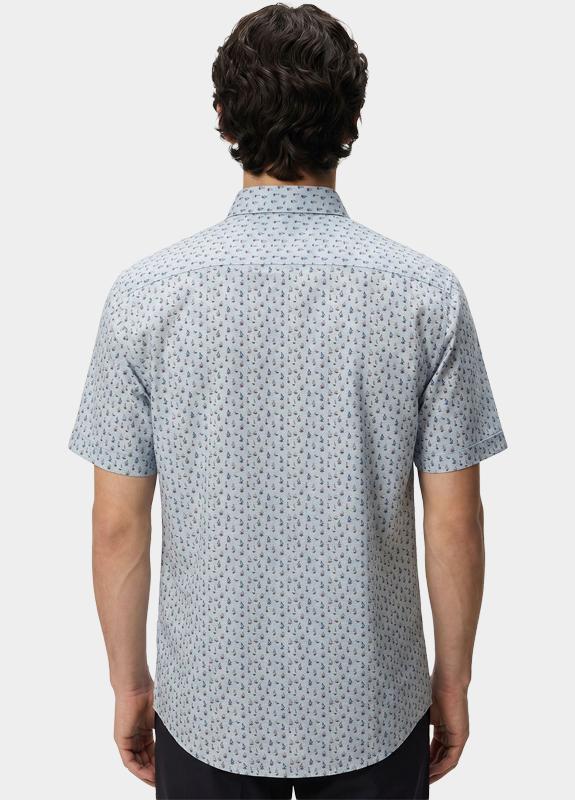 R.B. Boston overhemd korte mouw heren Blauw Marshall SS Button Down 616670/623