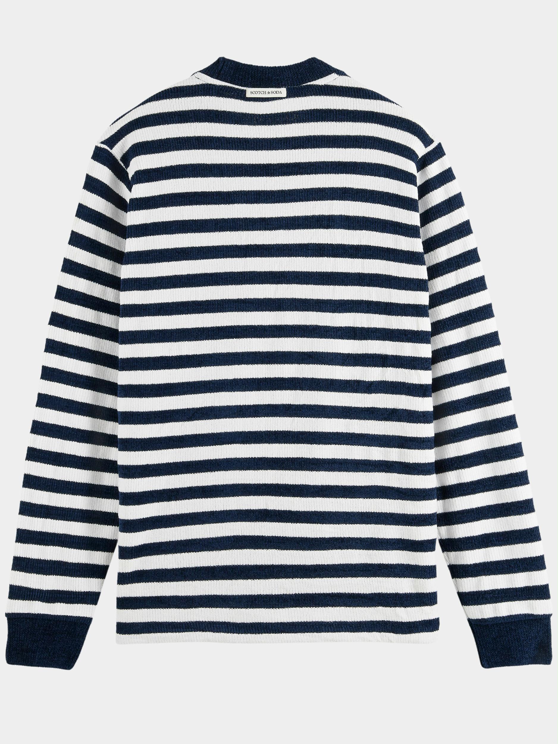 Scotch & Soda Sweater Multi Textured stripe sweatshirt 169911/0218