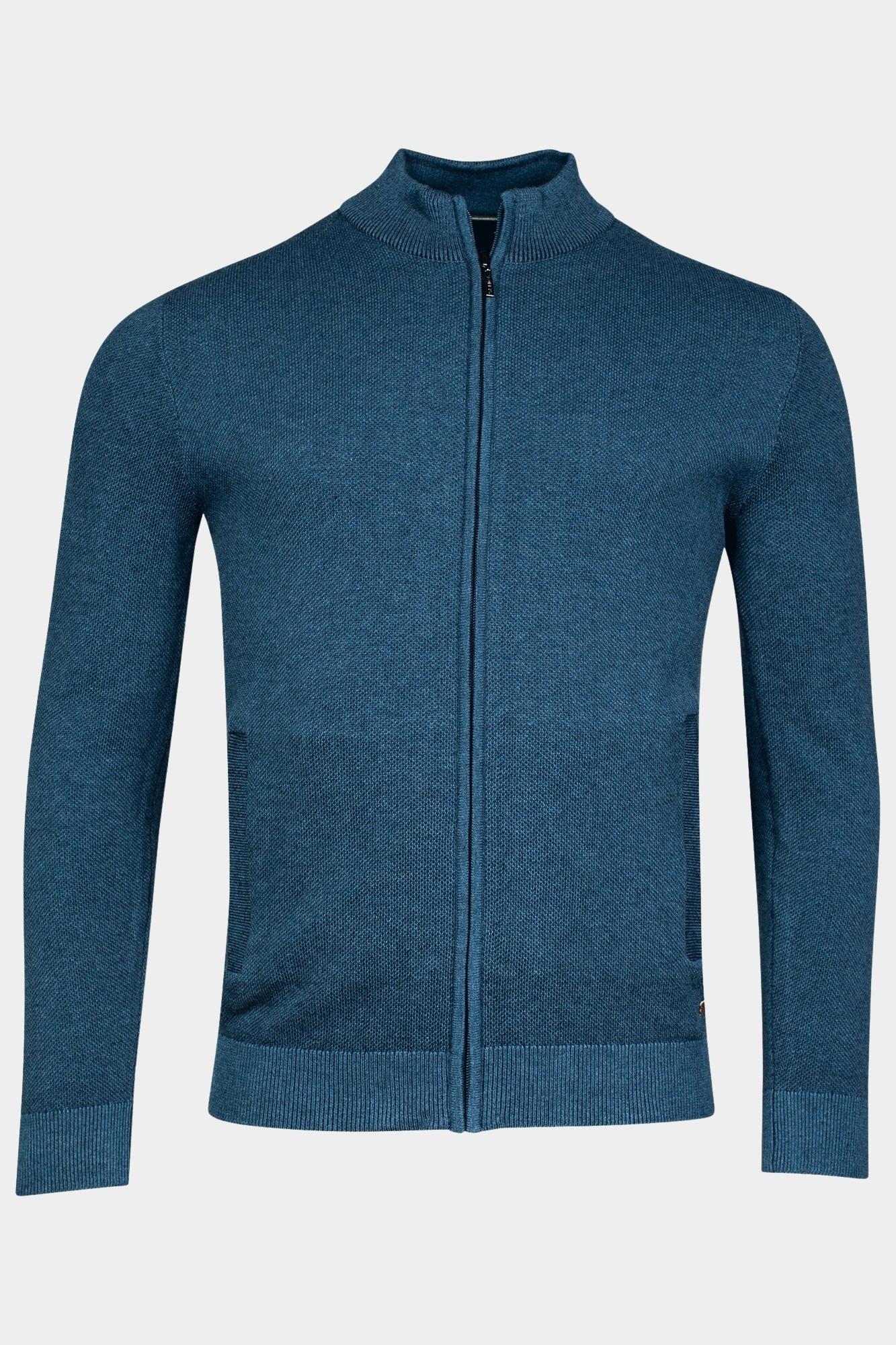Baileys Vest Blauw Cardigan Zip  all over plated 322010/655