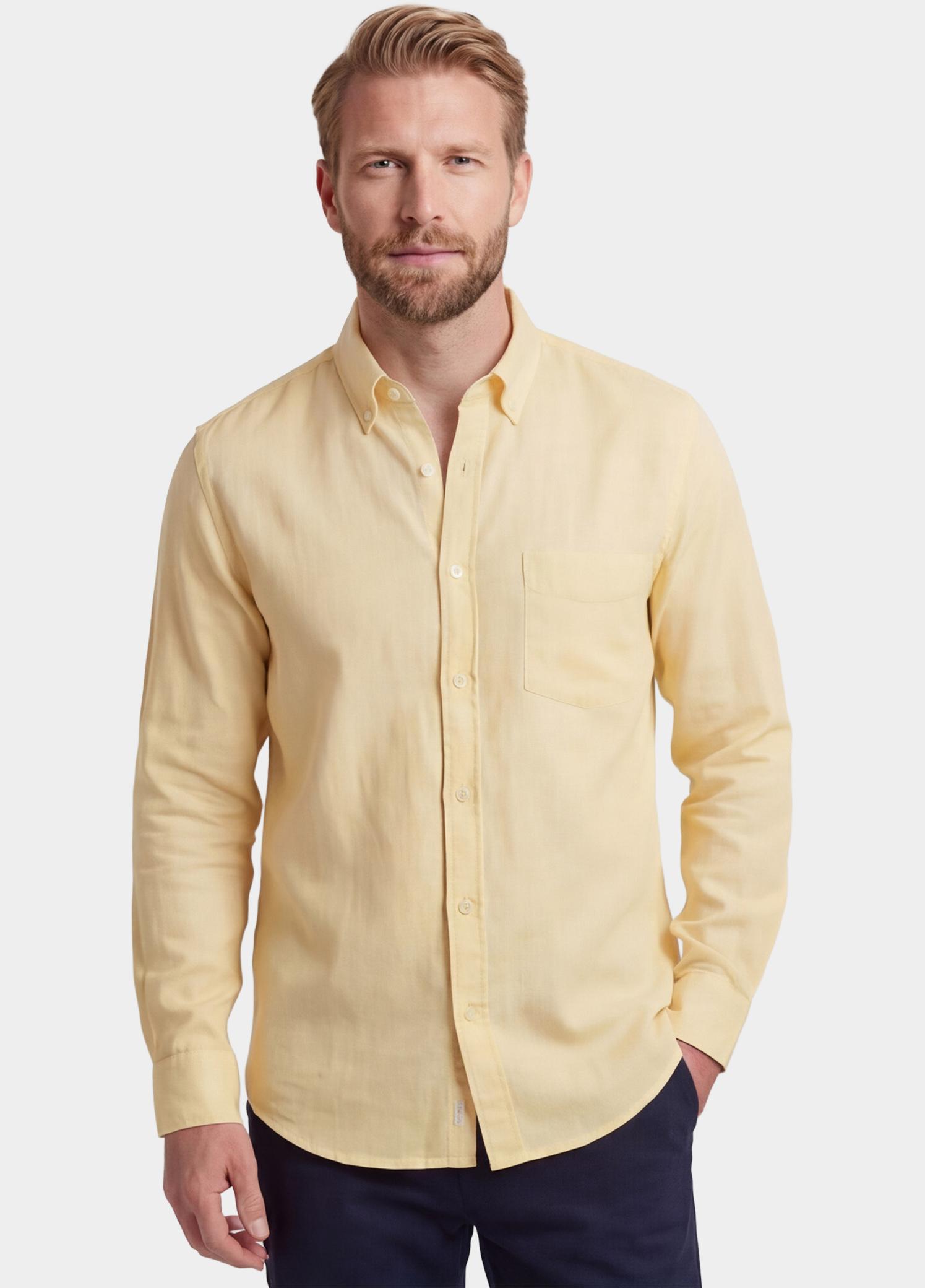 Giordano Overhemd heren Geel Ivy Long Sleeve Button Down S 617009/20
