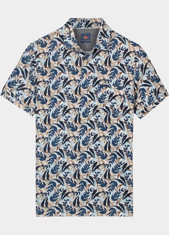 Baileys Polo heren Blauw Poloshirt all over print "Lea 615247/650