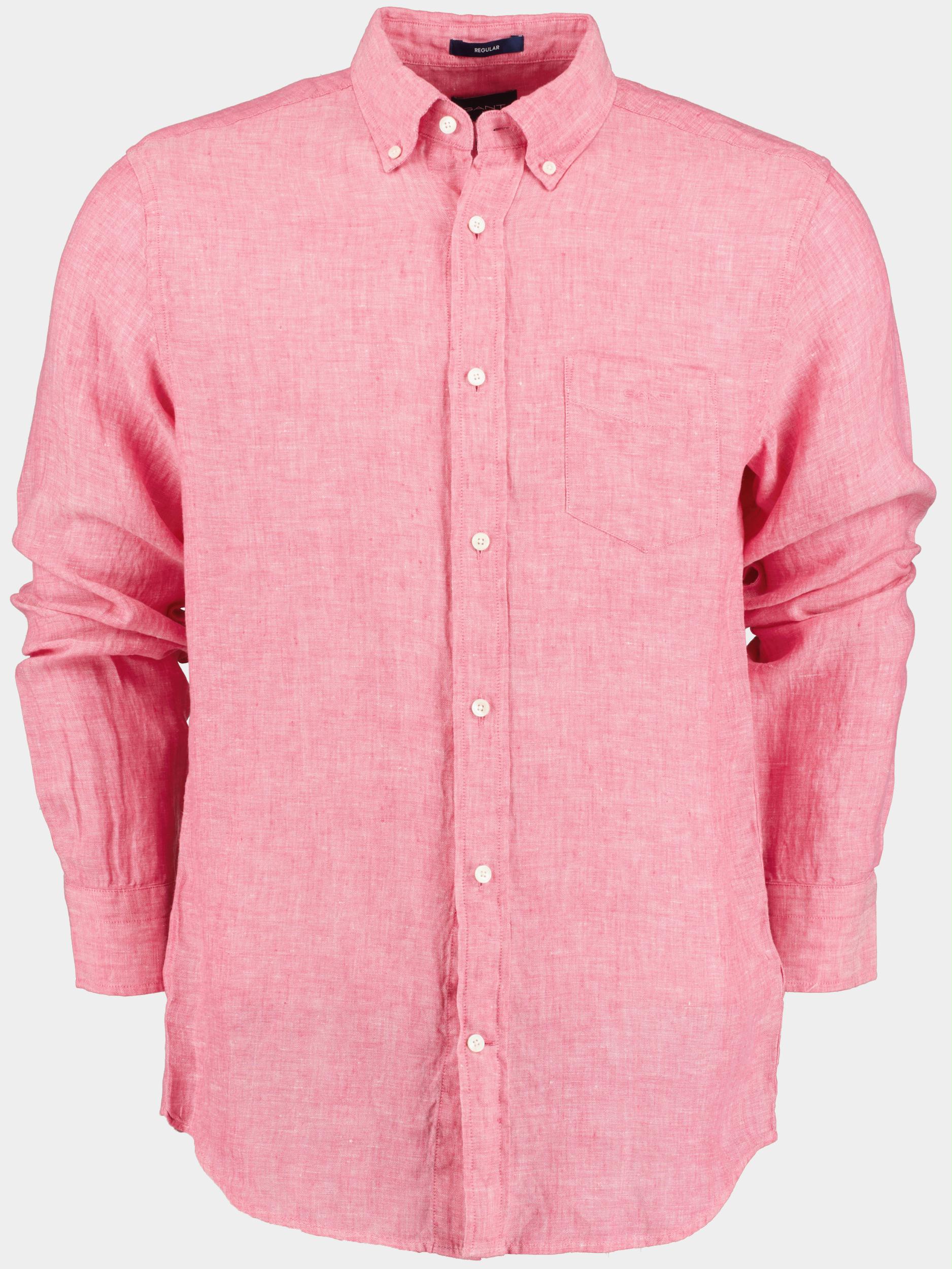 Gant Casual hemd lange mouw Roze Reg Linen Shirt 3230085/606