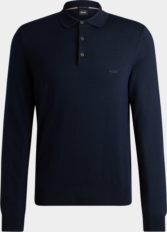 BOSS Black Polo lange mouw Blauw Bono-L 10243945 01 50476357/404