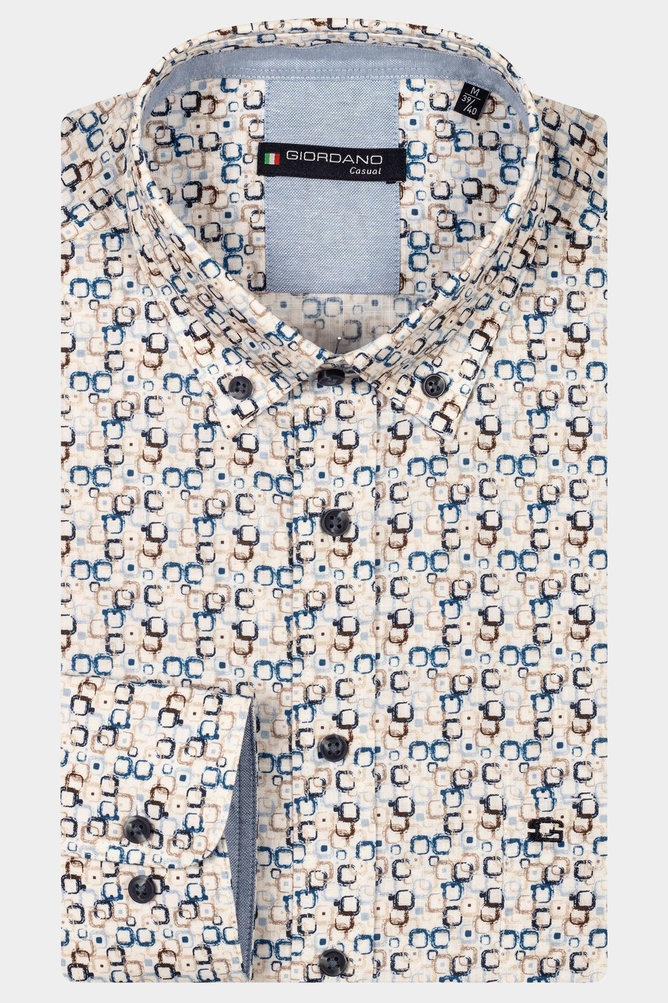 Giordano Casual hemd lange mouw Blauw Ivy Long Sleeve button down L 517024/60