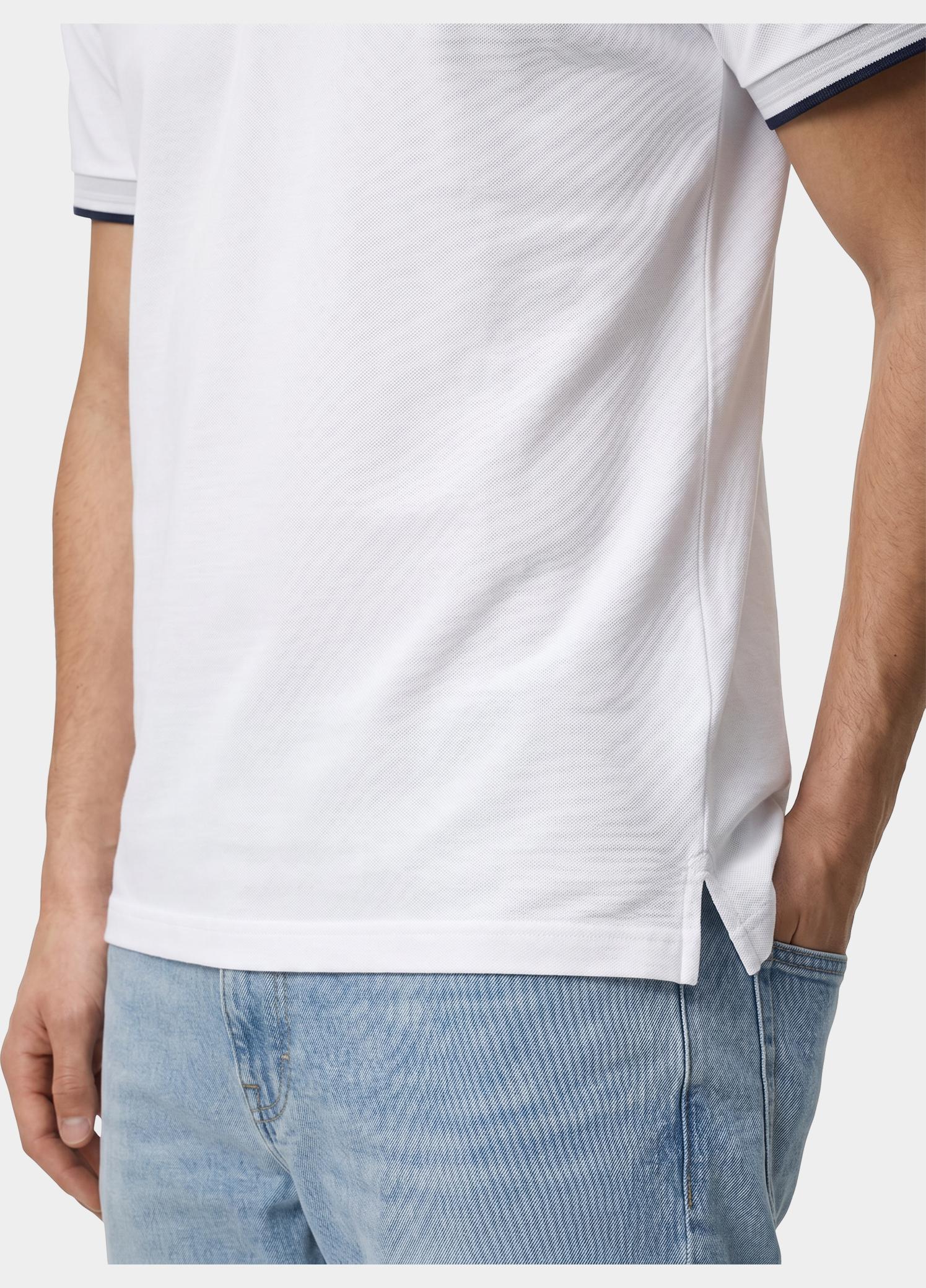Scotland Blue Polo heren Wit Brick Polo Plain Contrast Col SPE25108BR06SB/100 white