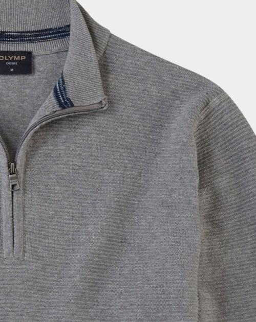 Olymp Half Zip Grijs Troyer Strick 530465/62