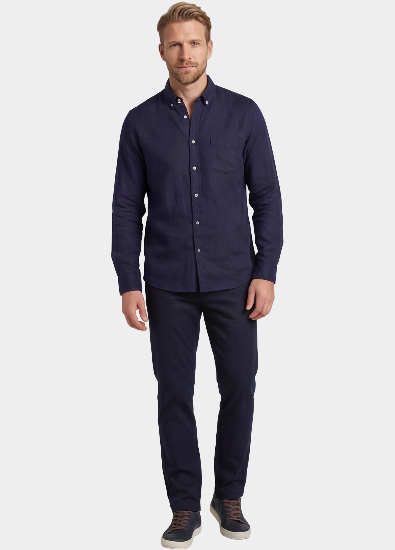 Giordano Overhemd heren Blauw Ivy Long Sleeve Button Down S 617009/60