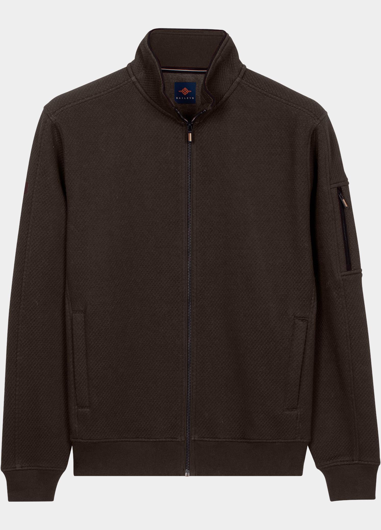 Baileys sweatvest heren Bruin Sleeve Pocket, Diagonal Struc 622220/80