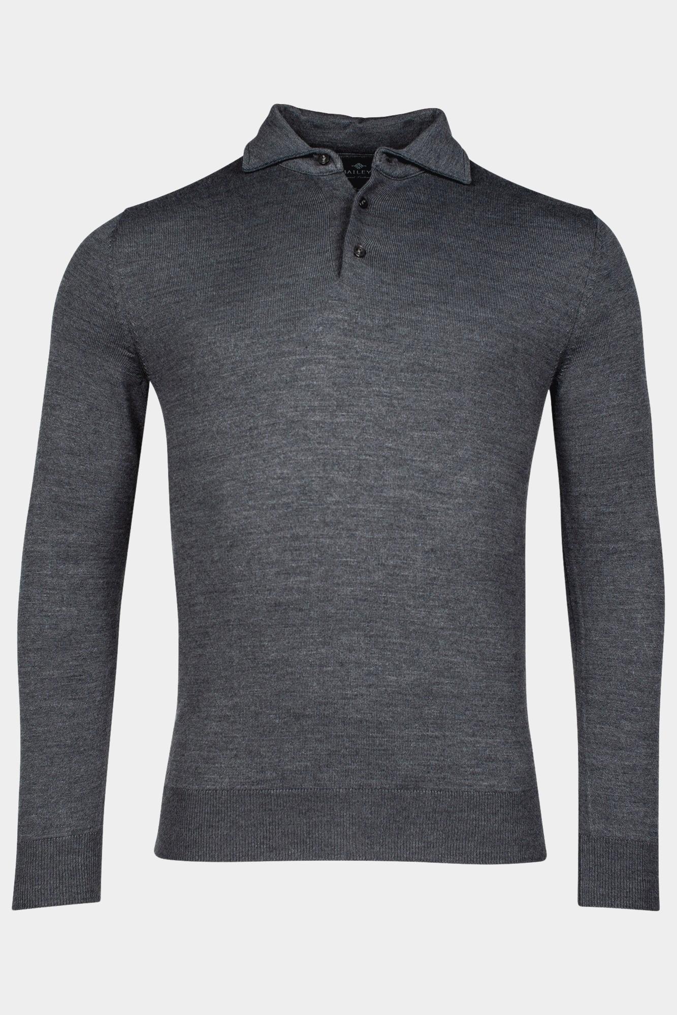 Baileys Polo lange mouw Grijs Pullover Polo collar buttons 328323/93