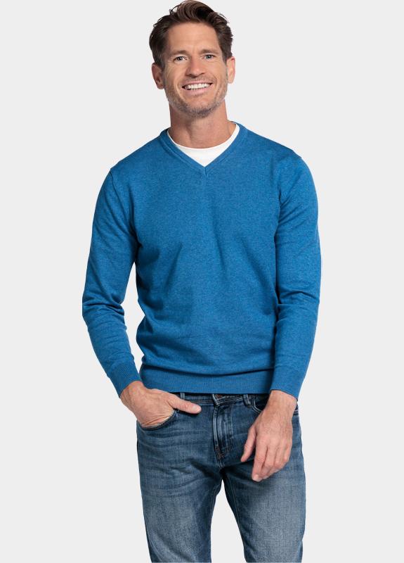 Baileys Pullover Blauw V-Neck Pullover Pima Cotton 1 528100/655