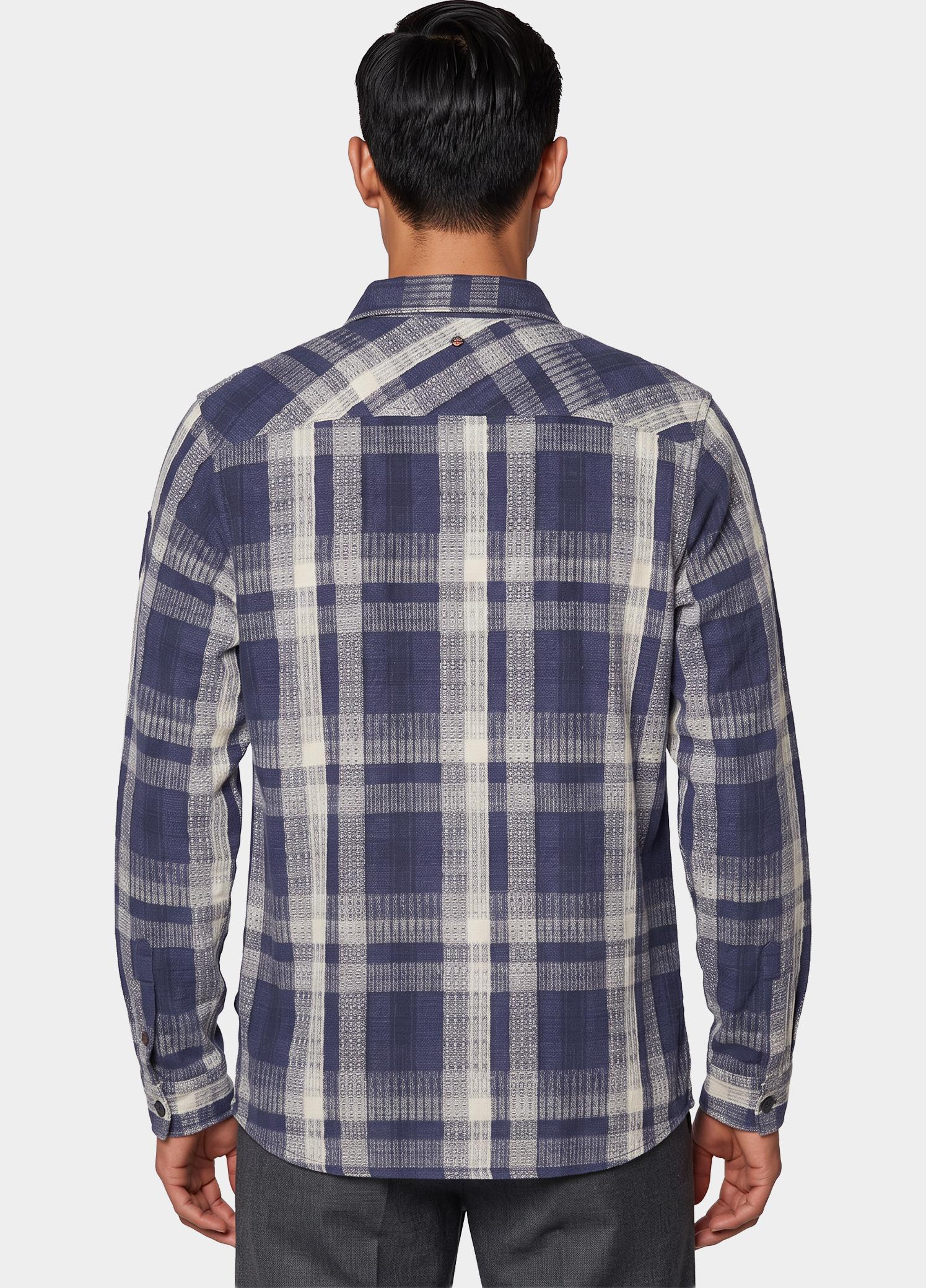 PME Legend Overhemd heren Blauw Long sleeve shirt Yarn Dyed C PSI2610212/5281