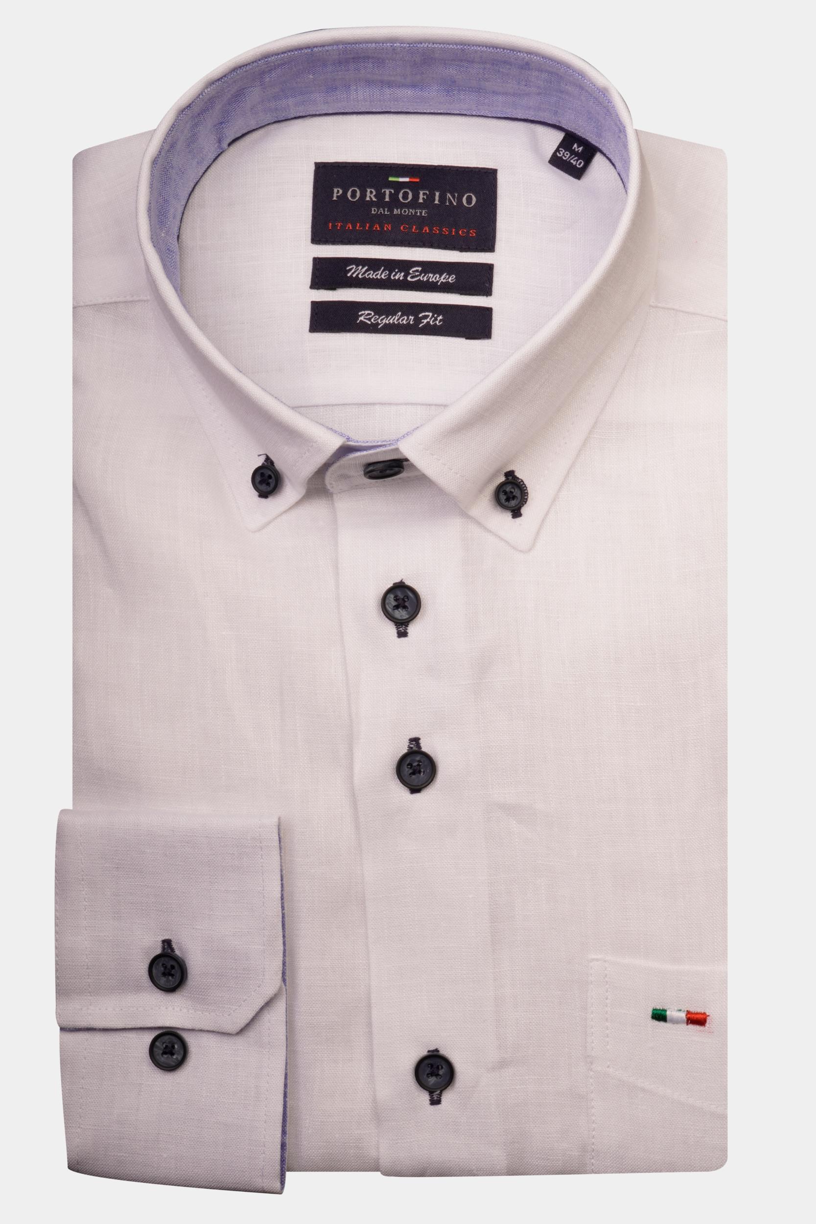 Portofino Casual hemd lange mouw Wit PF22 21796/01