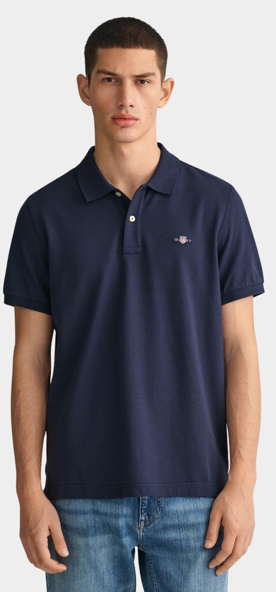 Gant Polo korte mouw Blauw Shield SS Pique Polo 2210/433