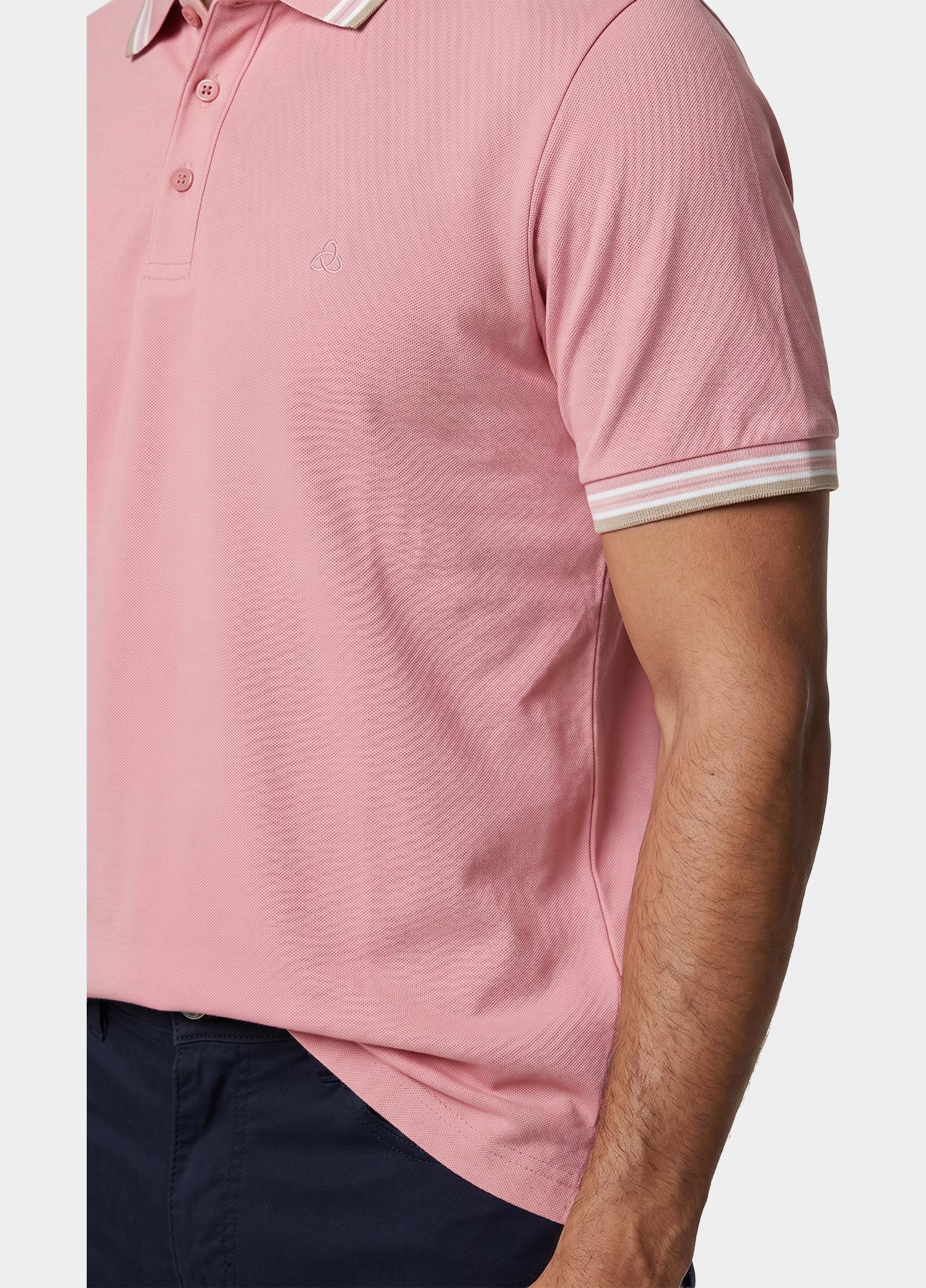 Scotland Blue Polo heren Roze Brick Polo Plain Contrast Col SPE25108BR06SB/738 candy