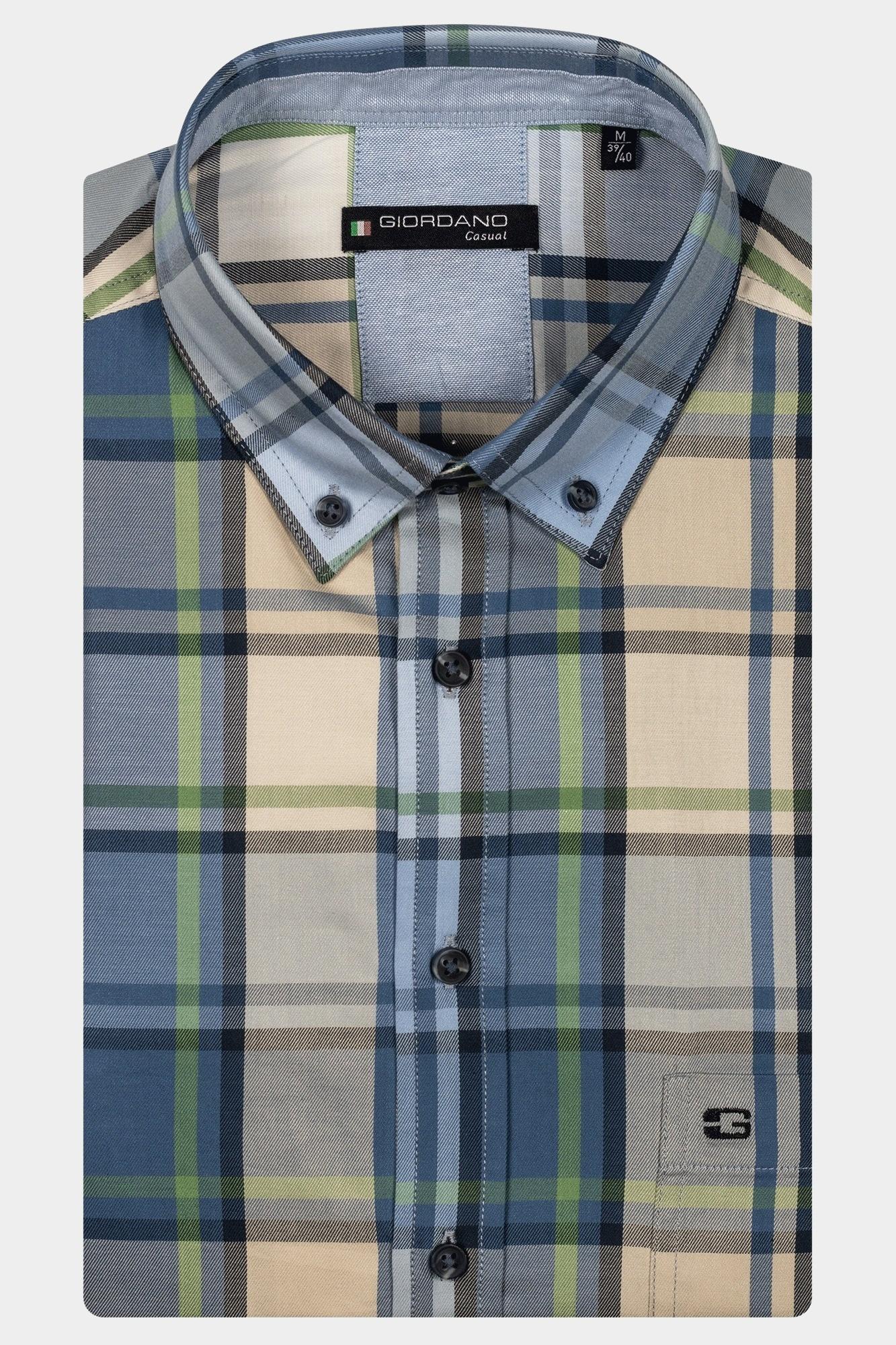 Giordano Casual hemd korte mouw Groen League short sleeve button do 516312/70