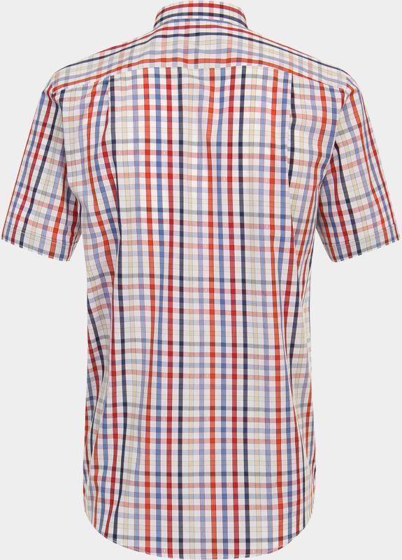 Redmond overhemd korte mouw heren Rood Popline Dobby 241070999/50