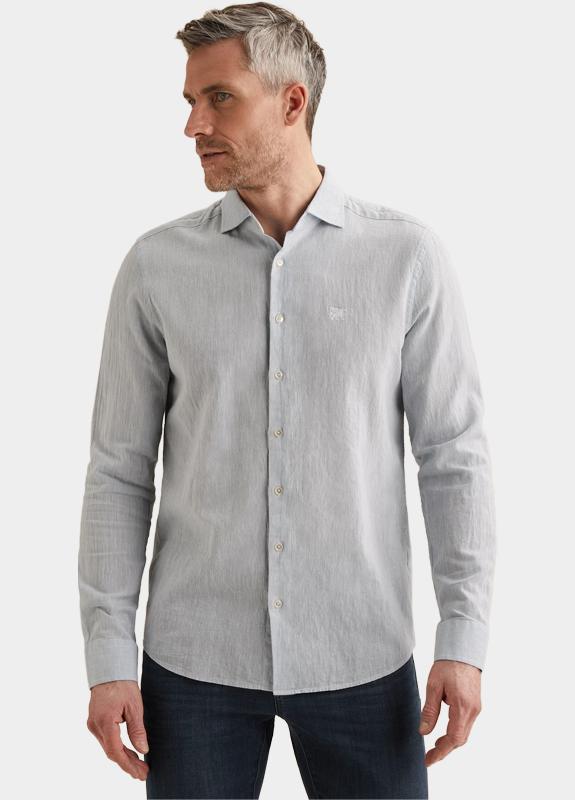 Vanguard Casual hemd lange mouw Blauw LONG SLEEVE SHIRT Linen Cotto VSI2603229/4295