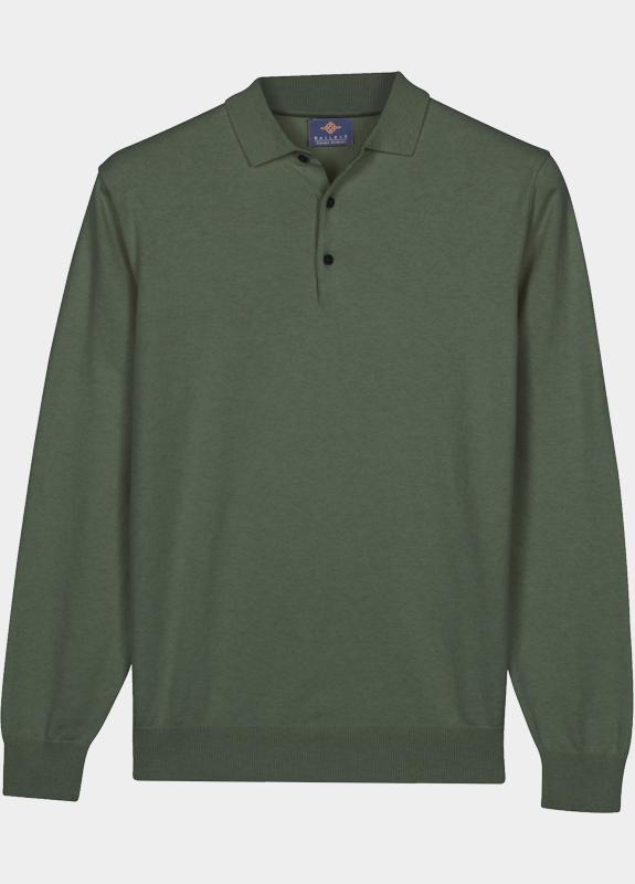 Baileys Polo lange mouwen heren Groen Polo Pullover LS placket butt 618300/735