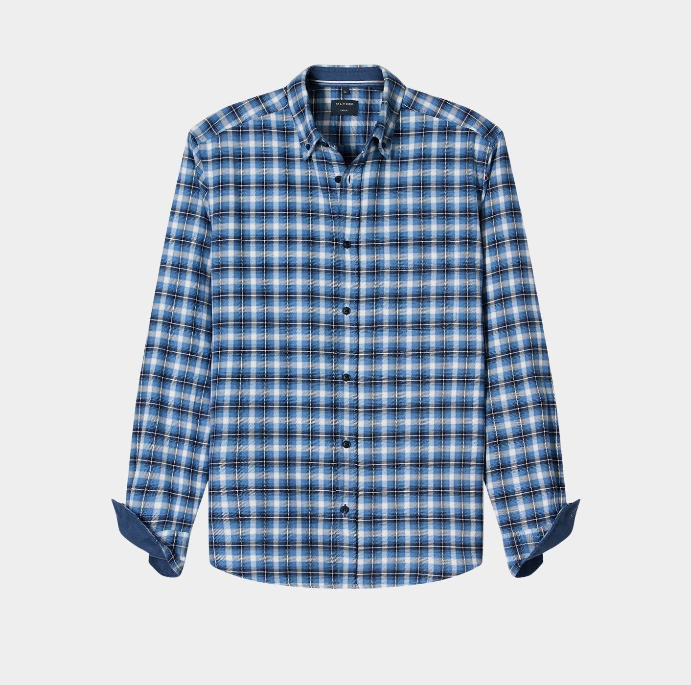 Olymp Casual hemd lange mouw Blauw  407484/15