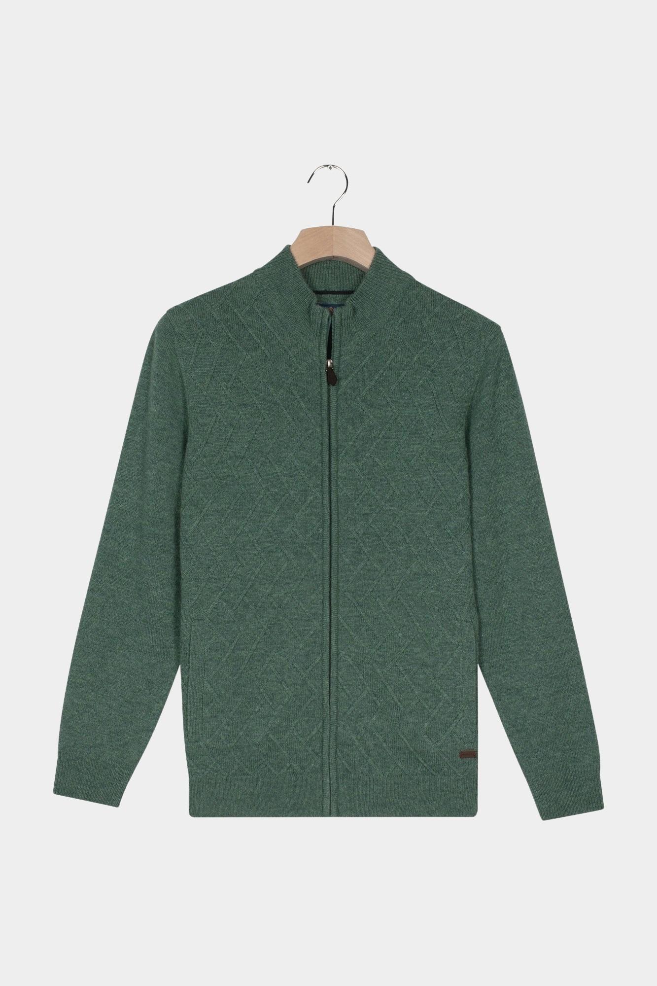 Baileys Vest Groen Cardigan Zip 10gg, Front body 522022/735