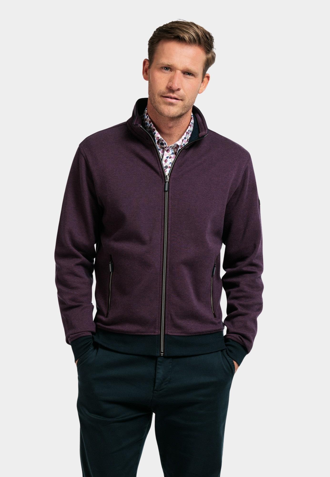 Baileys Vest Paars Sweat Cardigan Zip 422201/56