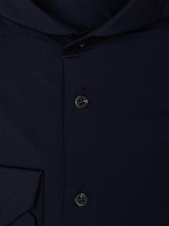 Ledub Business hemd lange mouw Blauw Overhemd met Stretch Slimfit 0139538/190000