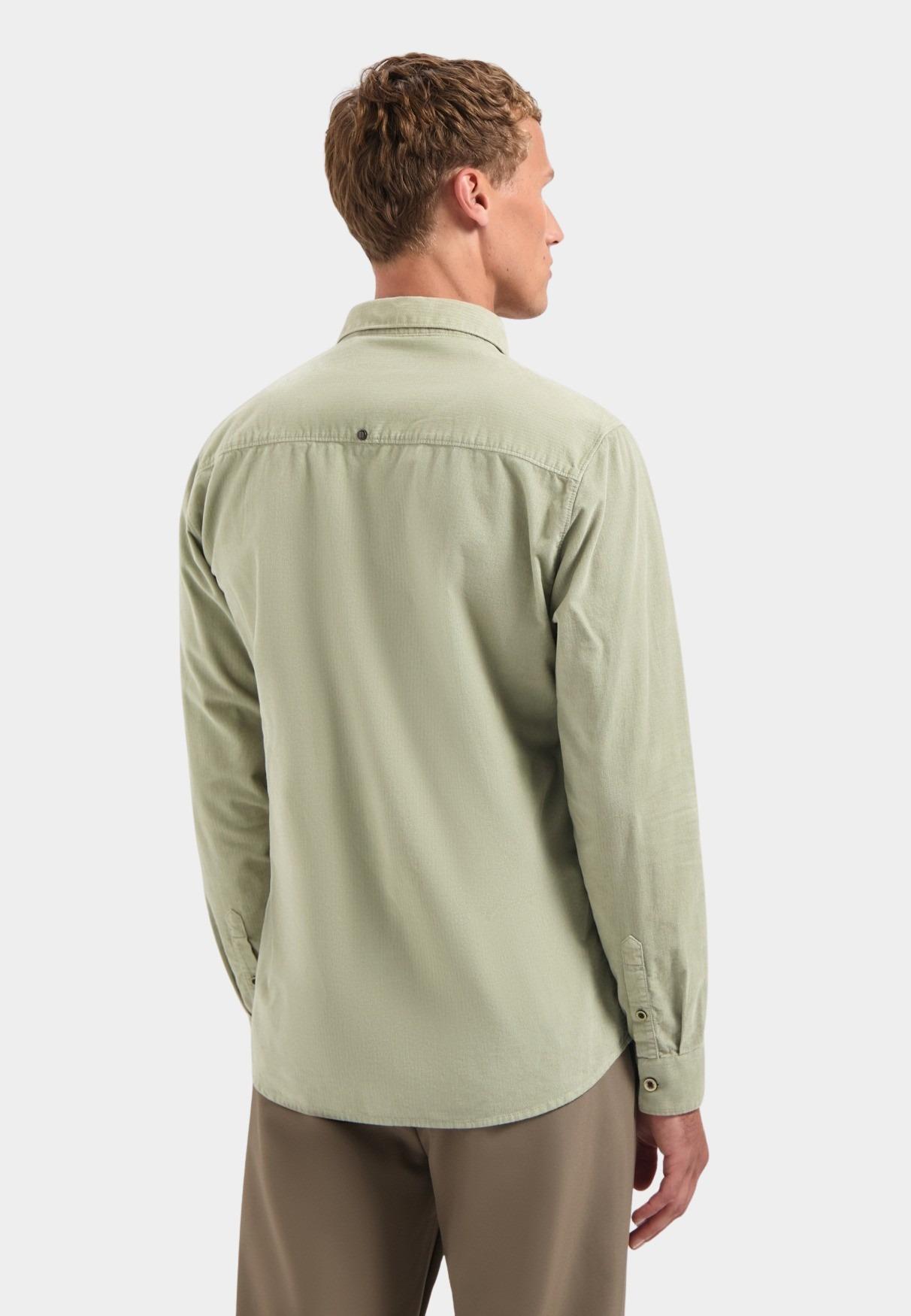 No Excess Casual hemd lange mouw Groen Shirt Solid Fine Herringbone 29430843/197