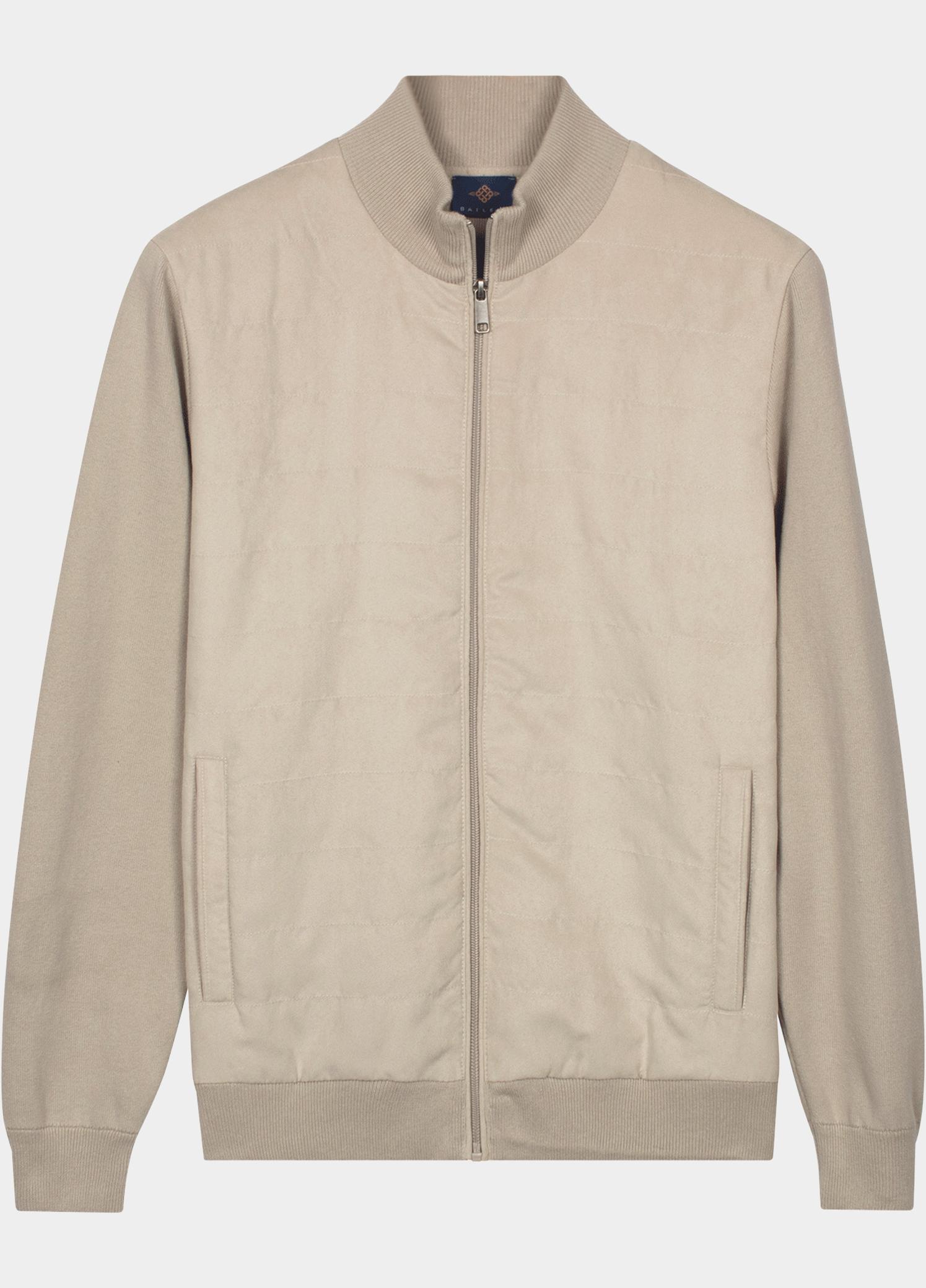 Baileys Vest heren Wit Cardigan Zip  Milano knit 612015/815