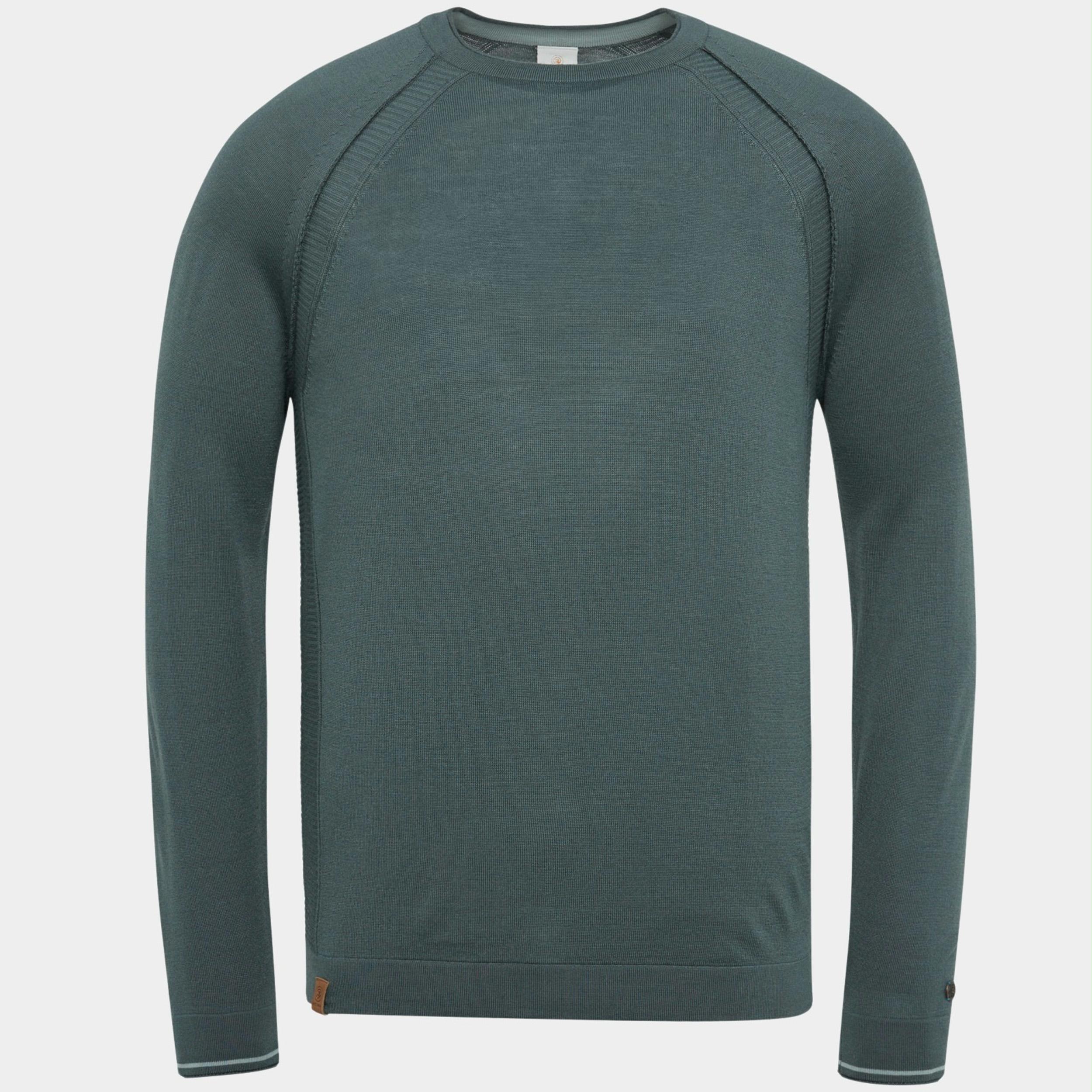 Cast Iron Pullover Groen Crewneck slim fit merino crew CKW2211360/6026