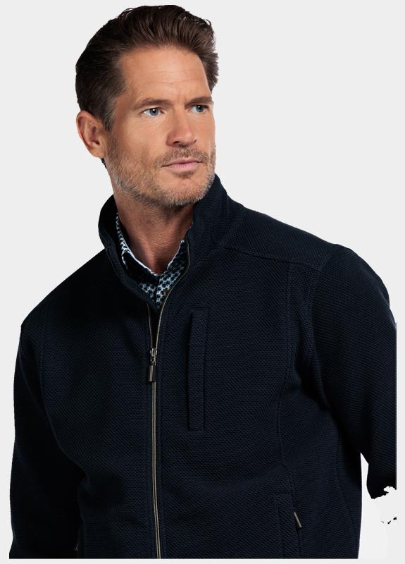 Baileys Vest Blauw Sweat Cardigan Zip  Hi-Low st 522230/60