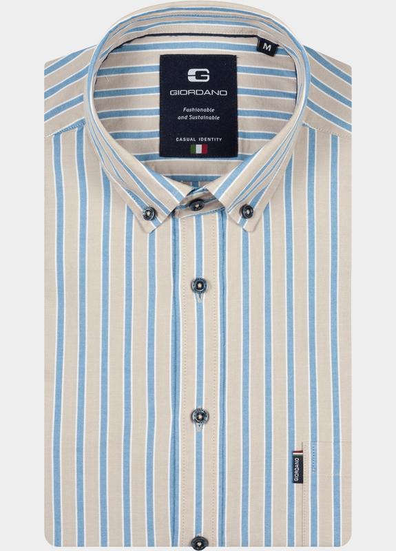 Giordano Overhemd heren Wit Dino Long Sleeve Button Down 617121/81