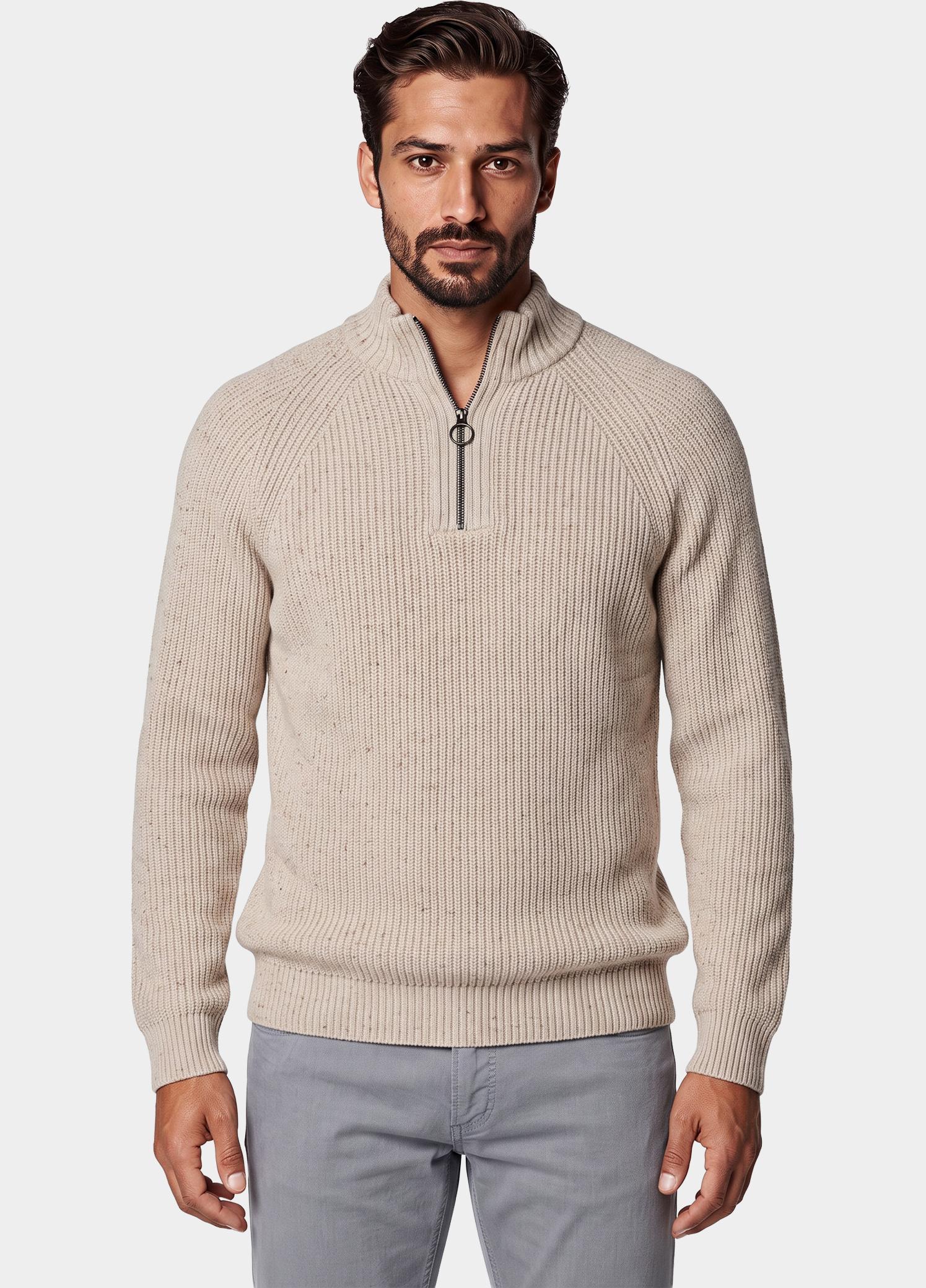 Barbour Half Zip Beige Fleck MKN1757/BE14