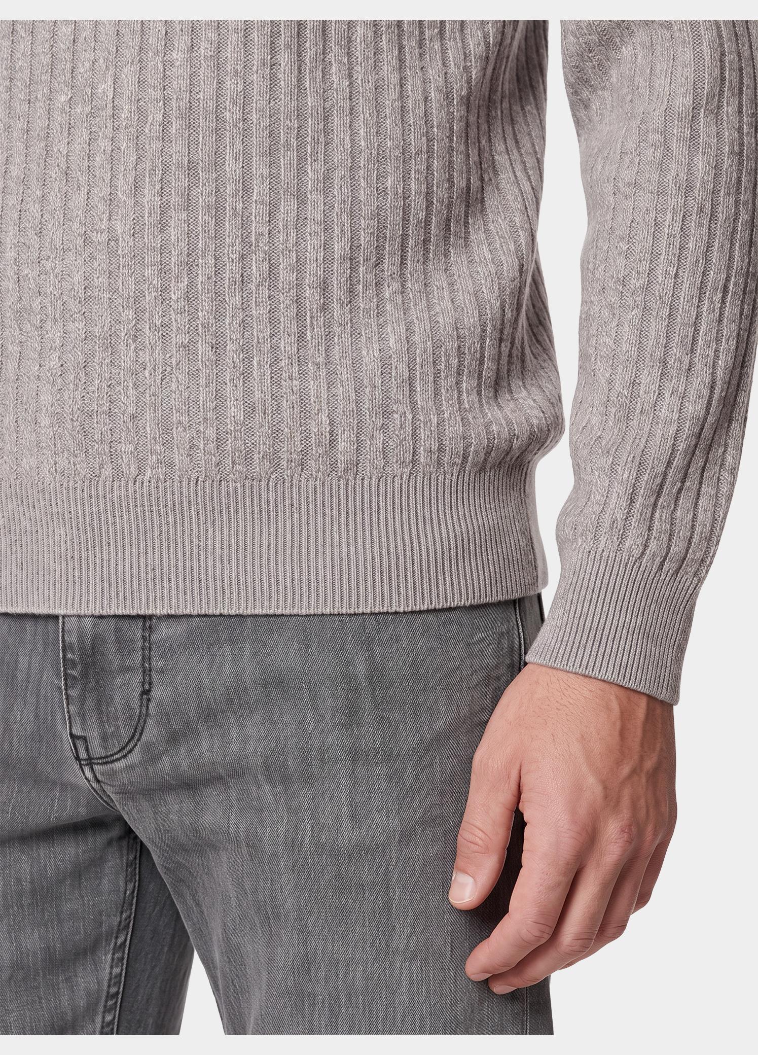 Baileys Half Zip Grijs all-over twisted structure kn 628445/985