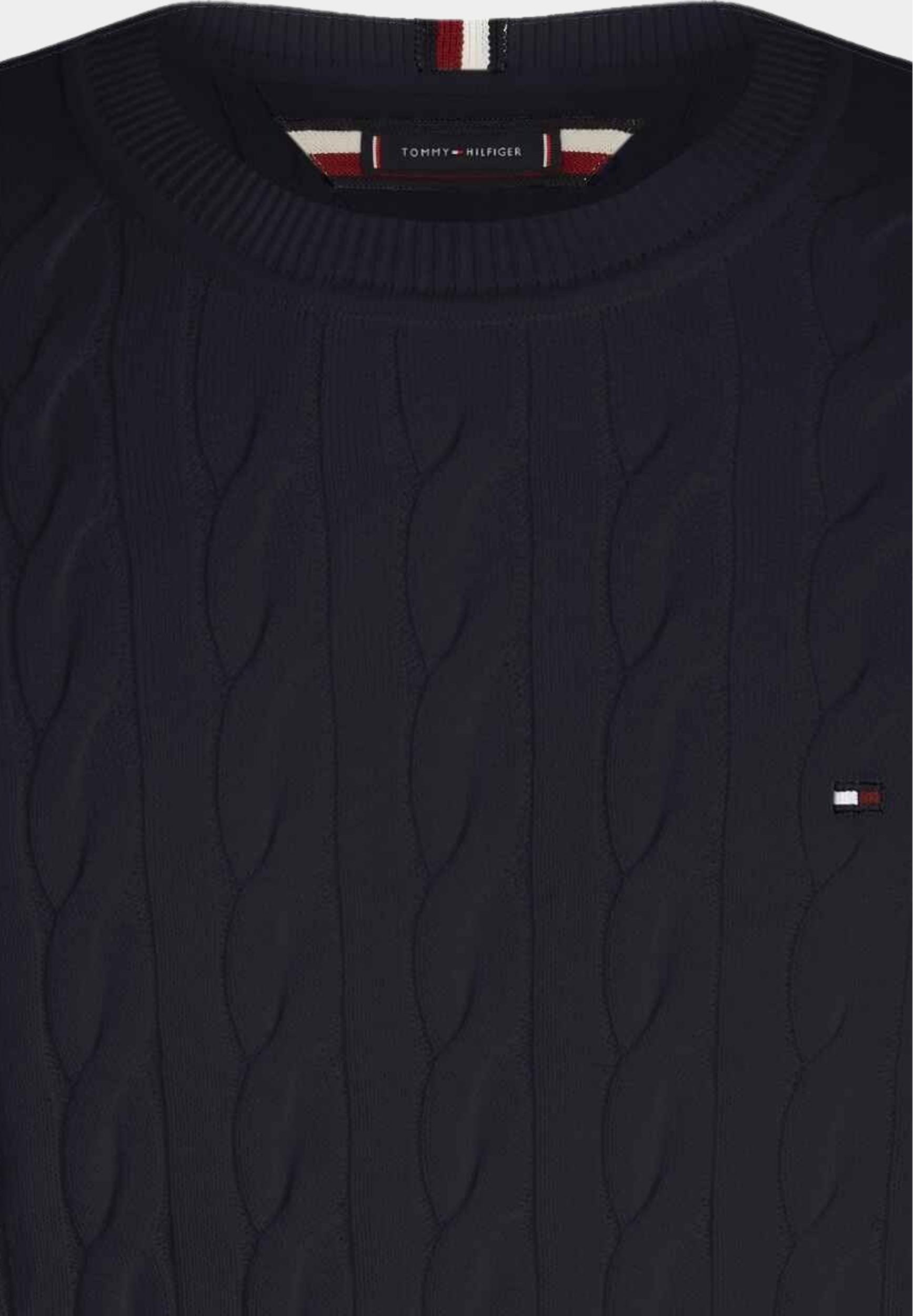 Tommy Hilfiger Pullover Blauw Classic Cable Crew Neck MW0MW33132/DW5