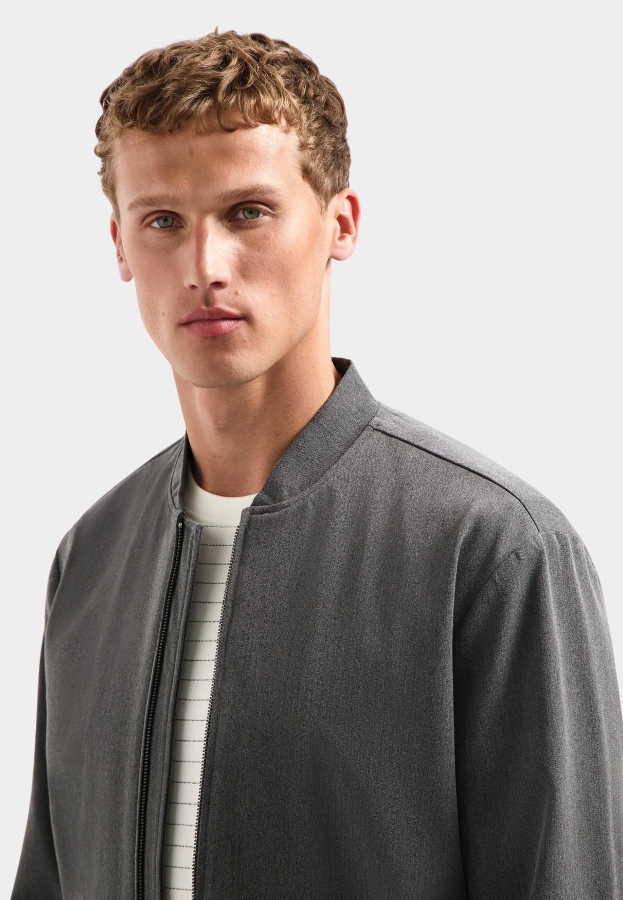 No Excess Tussenjas Grijs Jacket Shirt Bomber Melange H 29620822/102