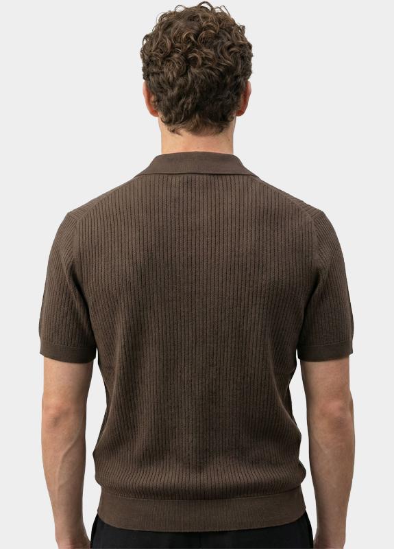 Born With Appetite Polo heren Bruin Richard Knitted Polo Ss Halfz BWA26106RI21/2002