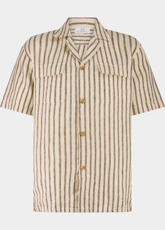 Born With Appetite overhemd korte mouw heren Bruin Crew Shirt Ss BWA26113CR59/2004